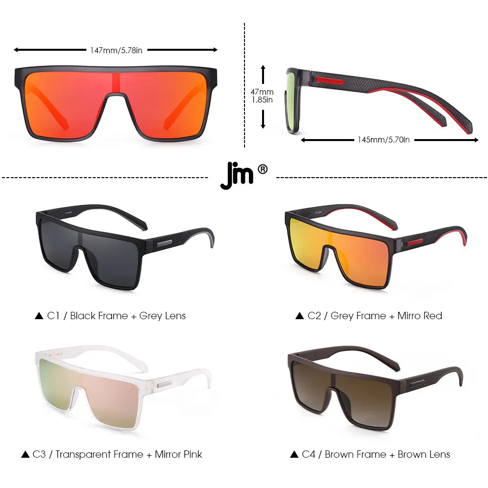 

Fashion Square Polarized Sunglasses Men Women Brand Designer Vintage Shield Goggle UV400
