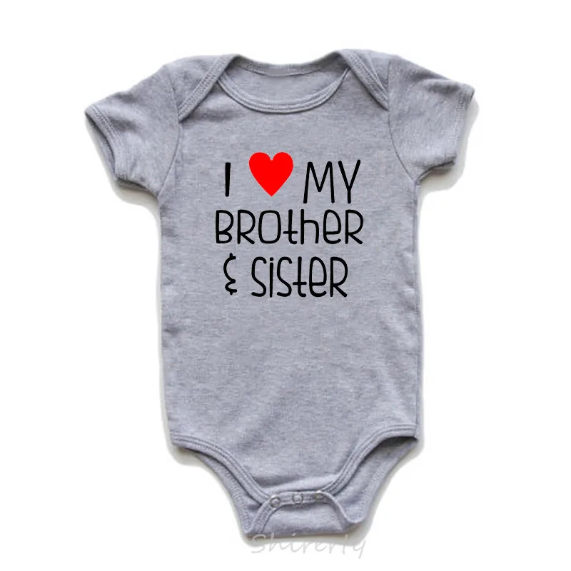 I Love My Brother And Sister Baby Romper Infant Jumpsuit Cotton Boy Summer Toddler Newborn Clothes 0-24M | Детская одежда и обувь