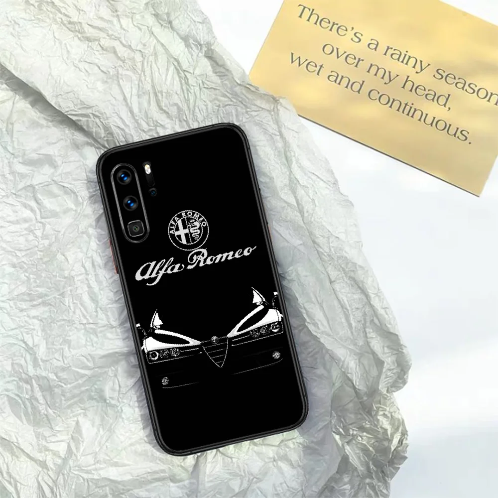 

Alfa Romeo Car Logo Phone Case For HUAWEI P 9 10 20 30 40 Lite smart Pro Z 2019 Nova 5T 6 7 i black Cover Luxury Shell Silicone
