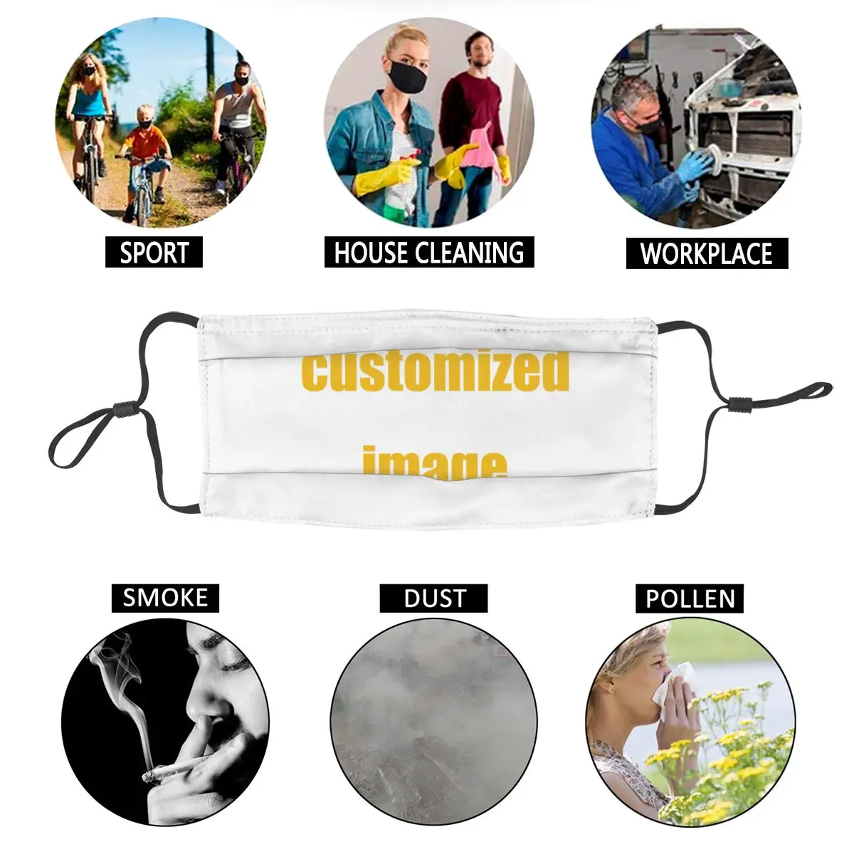 Популярная многоразовая маска против пыли для лица с Африканским Рисунком Слона