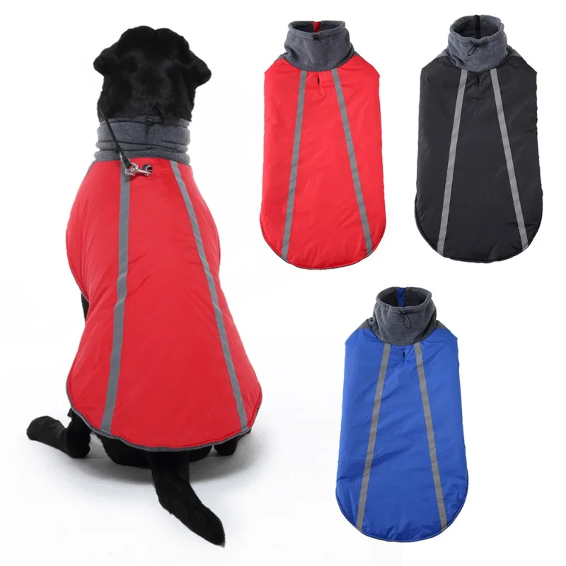 

Утепленная одежда для собак, зимнее пальто, теплая куртка на флисовой подкладке, уличный водонепроницаемый светоотражающий жилет для мален...