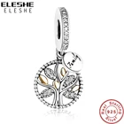 3 вида цветов, Настоящее серебро 925 пробы, семейное дерево, Висячие очаровательные бусины, подходят к оригинальному браслету Pandora, Аутентичные Роскошные ювелирные изделия DIY