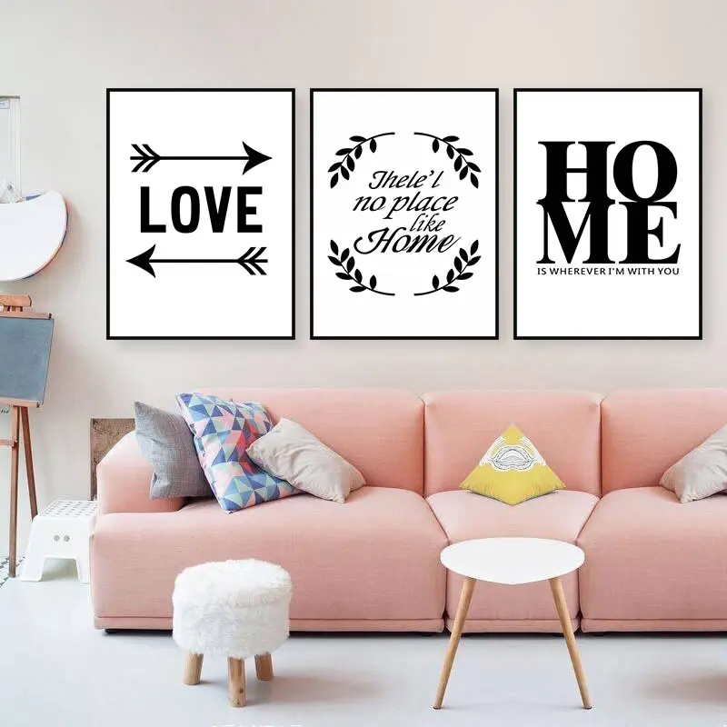 Черно белая улыбающаяся теплая фраза с животным Картина на холсте