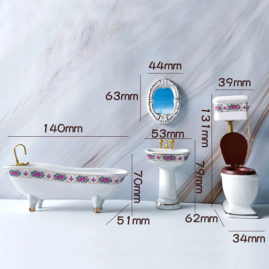 Набор для ванной аксессуары кукольного домика миниатюрная модель сцены набор