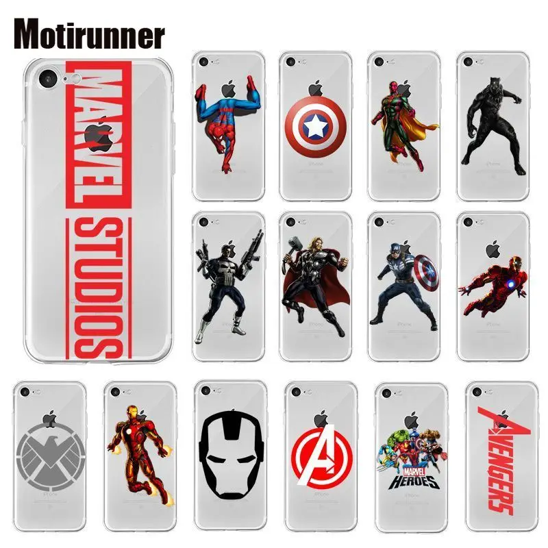 Motirunner Marvel Мстители Железный человек Капитан Америка чехол для телефона IPhone 8 7 6 6S