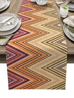ethnic style table runner zigzag stripes abstract cabinet coffee table cover cloth holiday party hotel color decor table cloth