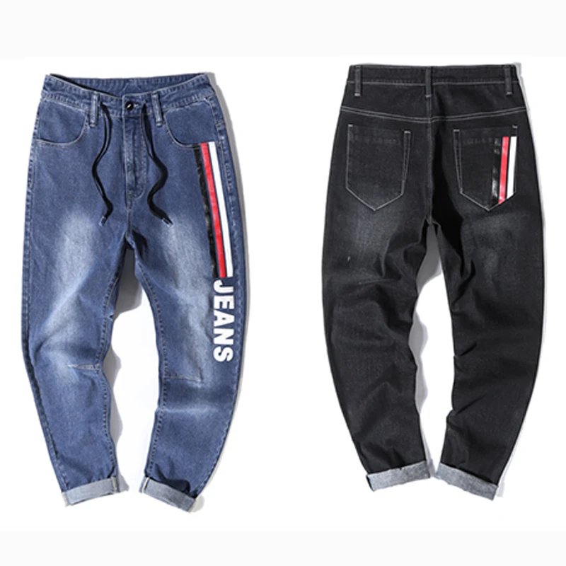 9XL 10XL Plus Size Summer High Quality Men's Baggy ripped solid Pants Cargo Male Casual Denim Fashion Mens Long Jeans Trousers