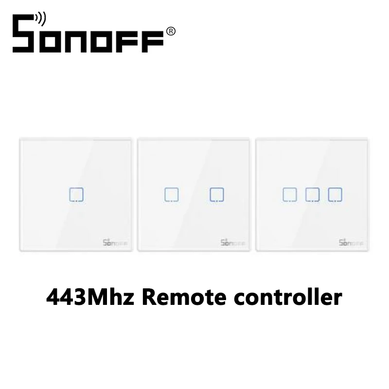 Интеллектуальный выключатель света Sonoff T2EU RF 86 Тип стены Панель липкий 433 МГц