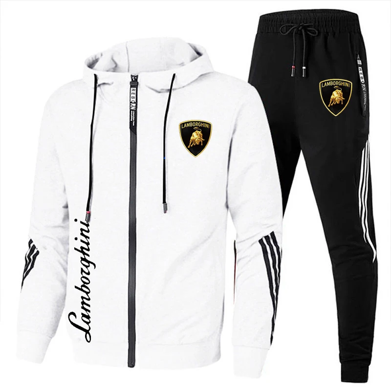 

2021 New Spring And Autumn Fashion Baseball Uniform Men's Custom LOGO Men's Sportswear Zipper Hooded Sportswear Suit Men
