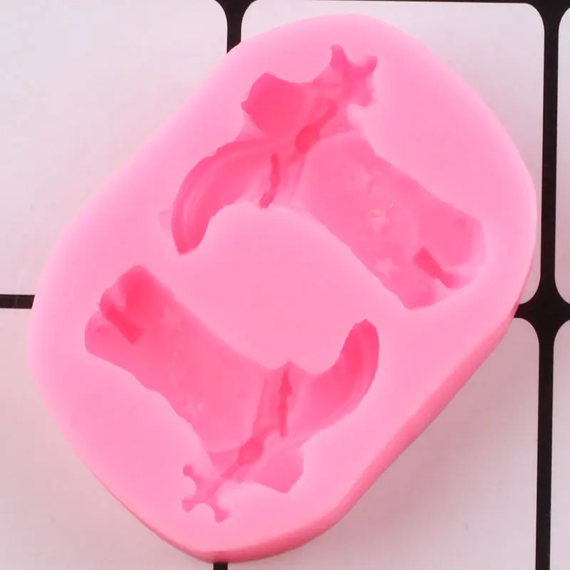 Ковбойские ботинки силиконовые формы искусственная кожа бижутерия глина