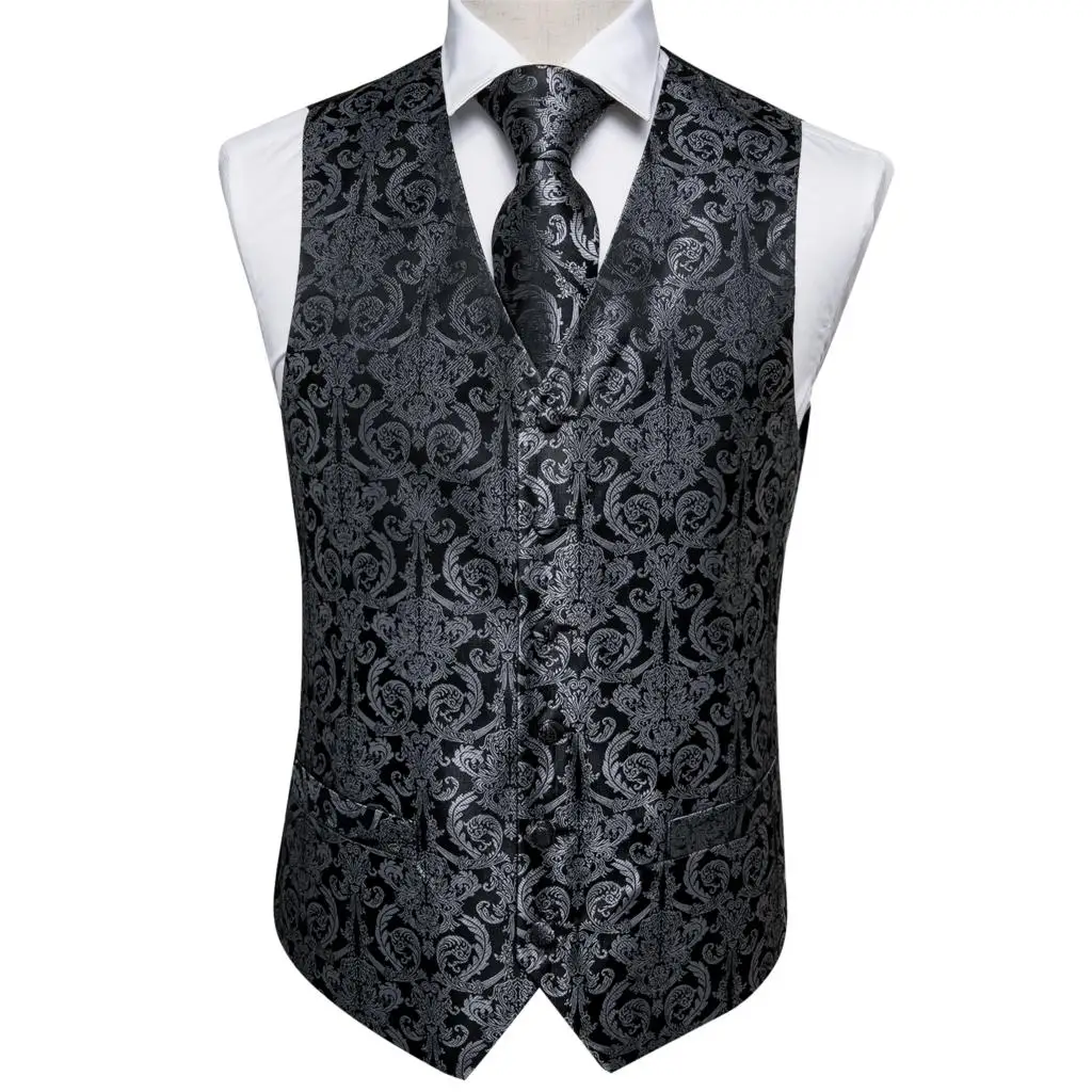 MJTZ-0011-JZ-01 Hi-Tie мужской жилет костюм с запонками Hanky Свадебный сценический жилет для мужчин Золотой блестящий жилет с блестками желтые классические жилеты - Цвет: MJTZ-0011-JZ-01