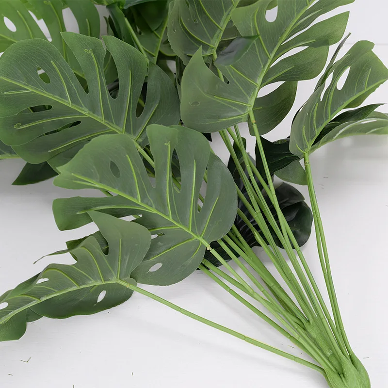 

Artificial Plants Green Turtle Palm Leaves Home Decor Garden Living Room Bedroom Balcony Decoration Tropical Plastic Fake Plant