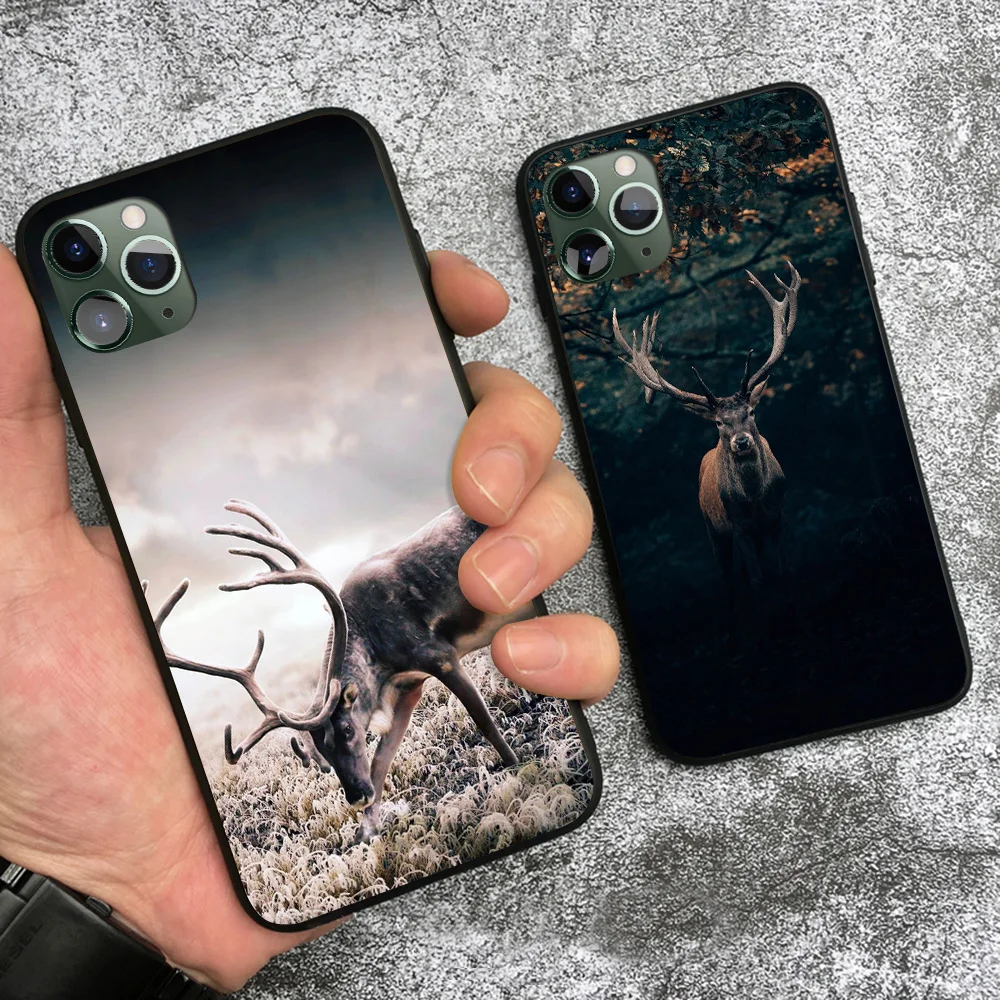 deer reindeer buck animal soft silicone phone case cover shell for iphone 6 6s 7 8 plus x xr xs 11 pro max free global shipping