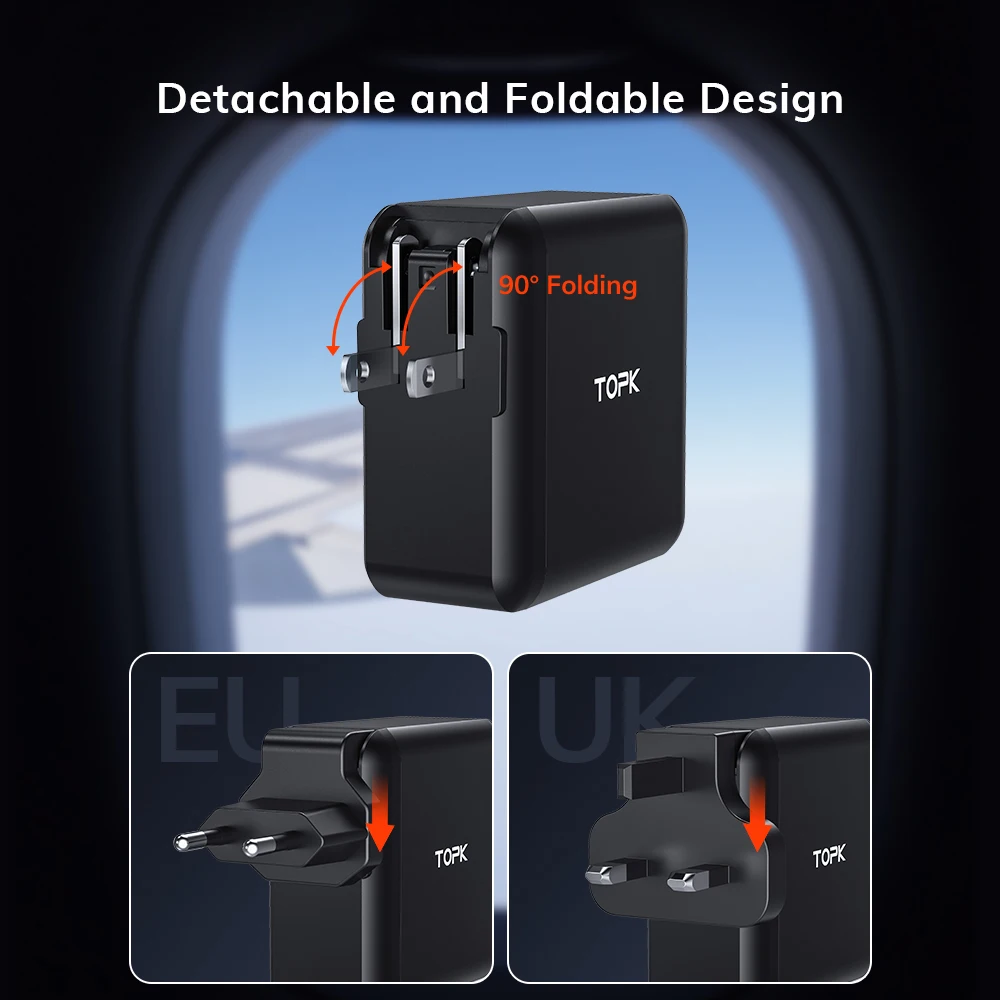TOPK 60W USB зарядное устройство Quick Charge 3 0 Type C PD для iPhone Samsung iPad Pro Macbook настенное
