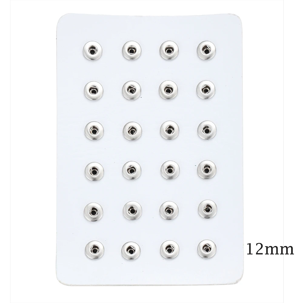 Fit 12mm Snaps Оснастка Кнопка ювелирных изделий черный кожаный оснастка дисплей для 24 шт. 18 мм и 12 мм оснастки кнопки ювелирных изделий дисплей мягкий держатель дисплея - Окраска металла: Fit 12mm Snaps