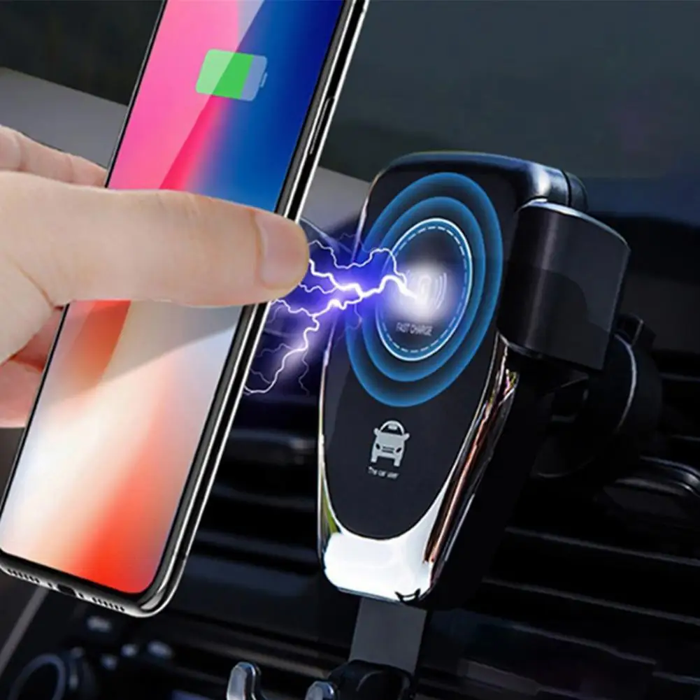 

Q12 Car Phone Charger Holder Quick Charging Universal Ball Air Vent Wireless QI Phone Charger Navigation Stand for Samsung