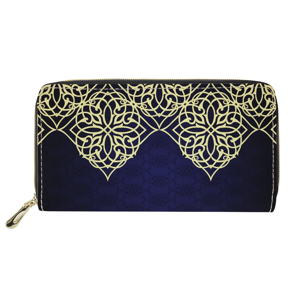 

Woman Long PU Leather Wallets for Women Baroque Print Luxury Female Clutch Bag Purse Brand Lady Coin Cash Bags Cartera Mujer