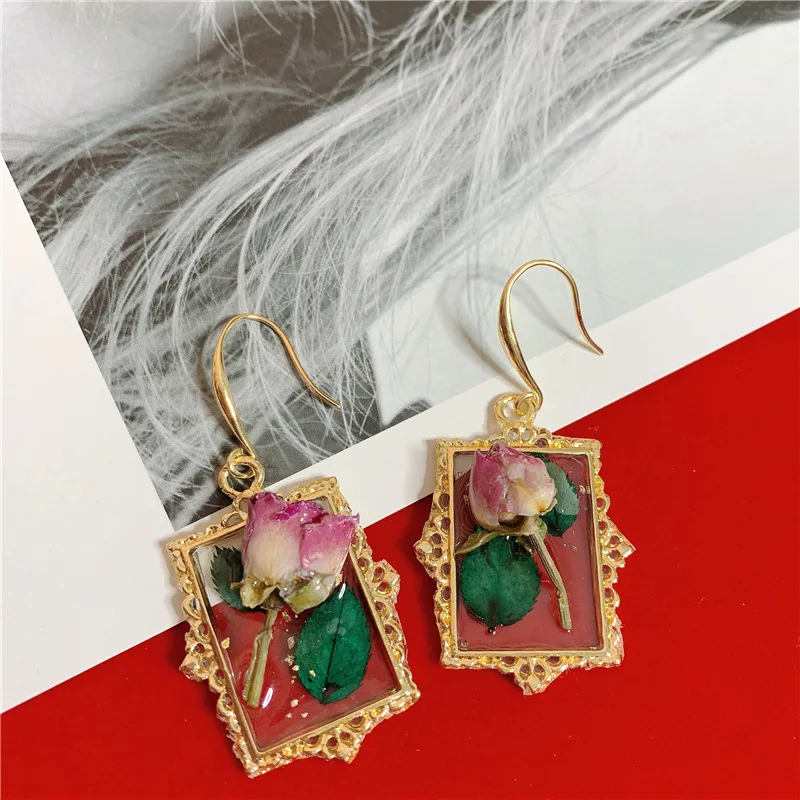 Висячие серьги Jouval из прозрачного акрила женские винтажные золотистые