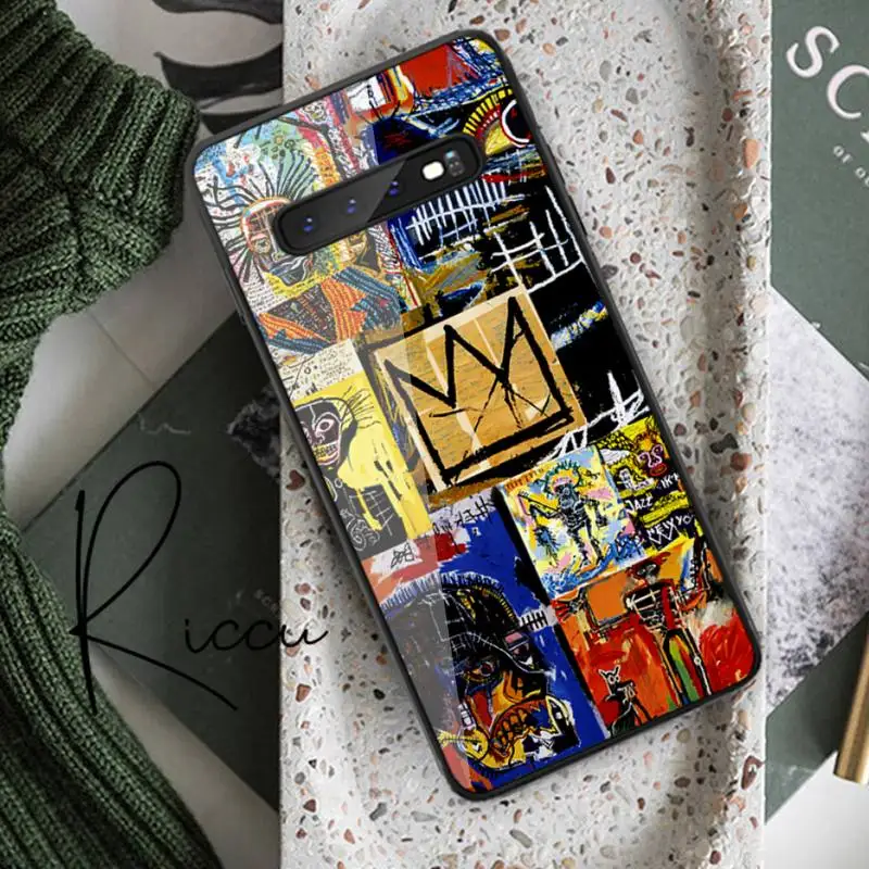 

Riccu Jean Michel Basquiat Art Graffiti Phone Case Tempered Glass For Samsung S20 Plus S7 S8 S9 S10E Plus Note 8 9 10 Plus