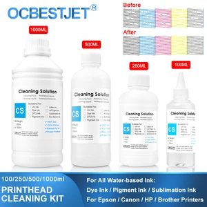 Чистящее решение, жидкие чернила на водной основе, печатающая головка, очиститель красителяпигментасублимационных чернил для принтера EpsonHPCanonBrother