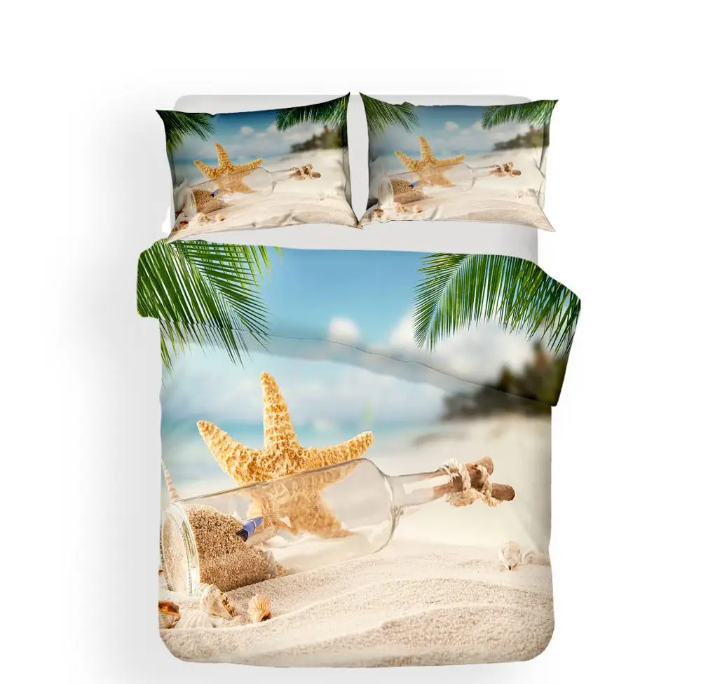 Комплект постельного белья с 3D-принтом морской звезды | Дом и сад