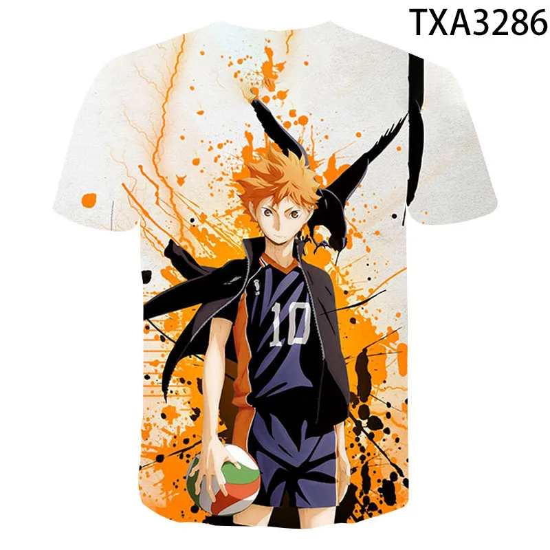 

Футболка Haikyuu для мальчиков и девочек, модная уличная одежда с аниме принтом 3D, повседневные топы с коротким рукавом для мужчин и женщин, на л...