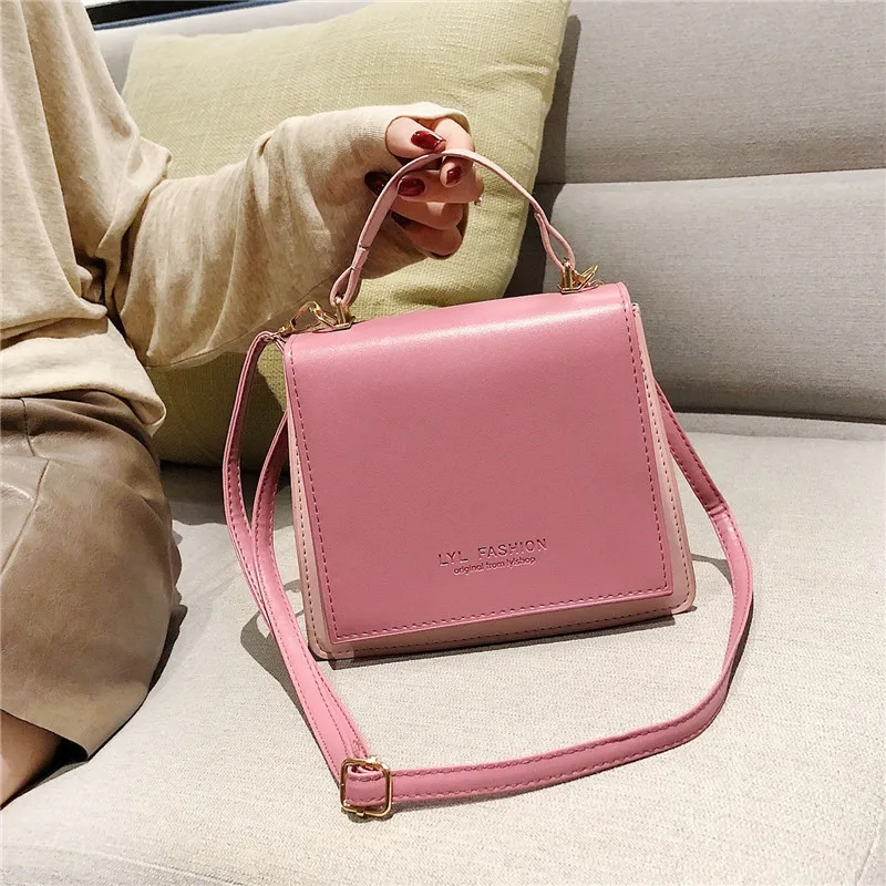 

Solid Color PU Leather Design Small Shoulder Crossbody Bags for Women 2021 Summer Luxury Brand Fashion Travel Chain Handbags