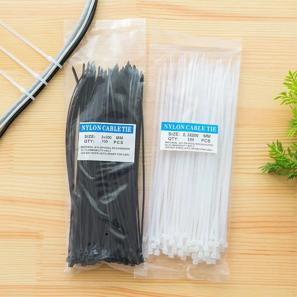 

100 Pcs Self-locking Type Nylon Cable Tie,Multi-Purpose Cable Tie
