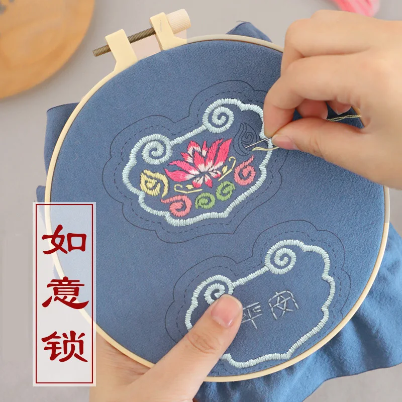 Китайское Ожерелье сделай сам амулет для вышивки Цветочный комплект начинающих