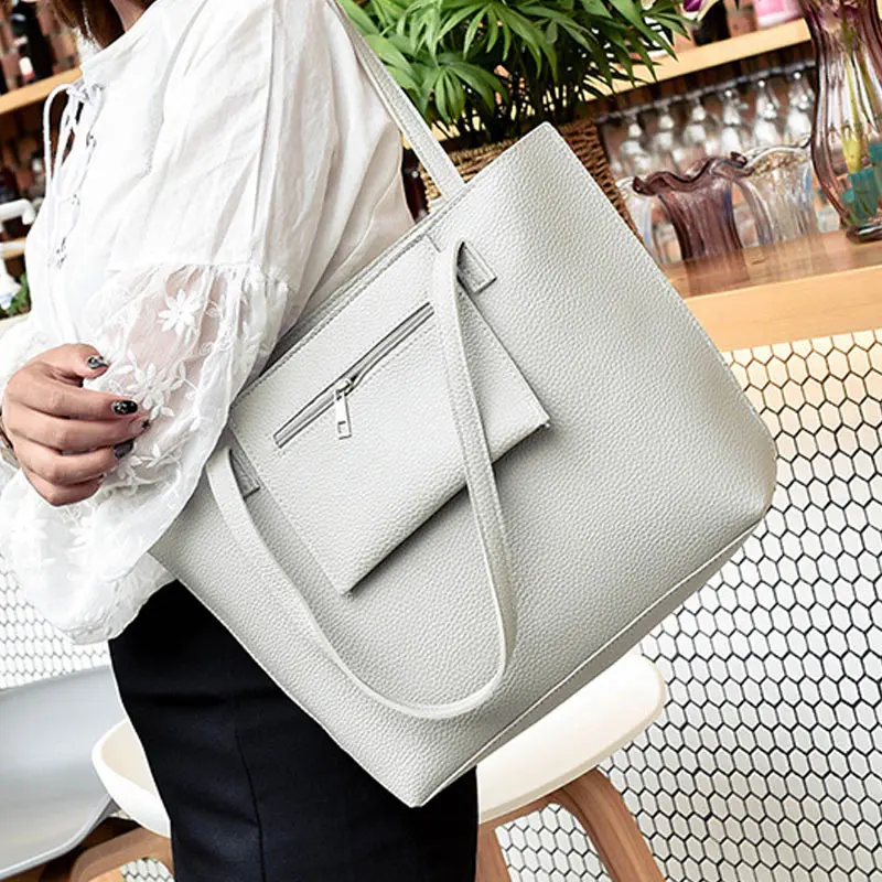 Женская сумка-мессенджер из искусственной кожи вместительная повседневная 4