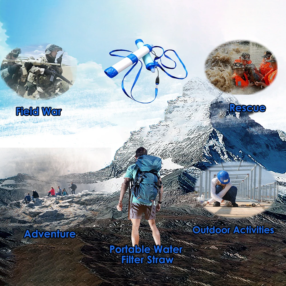 Кемпинг фильтр для воды соломинка очиститель система фильтрации нижняя нить