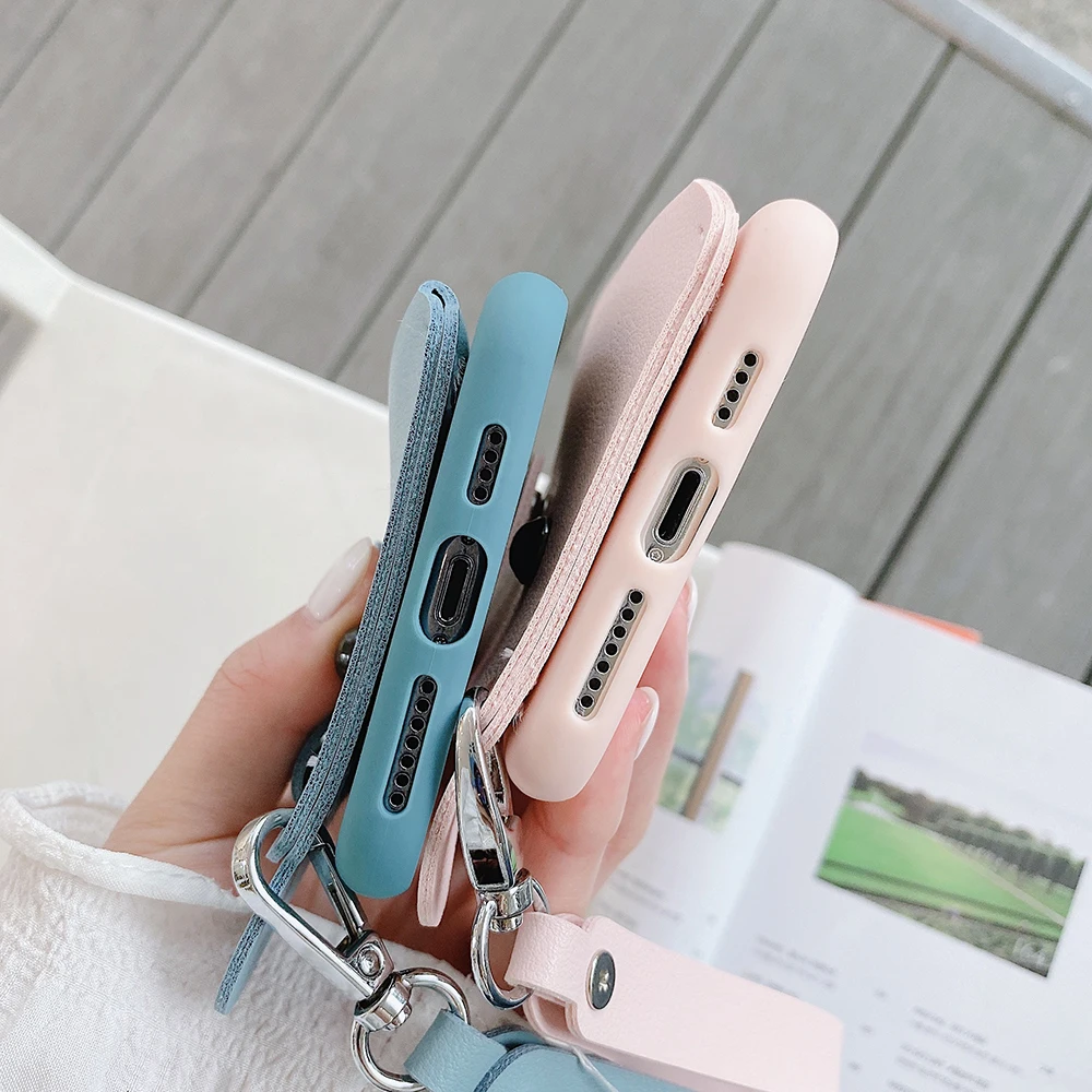 Чехол-бумажник LOVECOM для iPhone 11 Pro Max XR X XS 7 8 6 Plus мягкий чехол из ТПУ и кожи с ремешком |