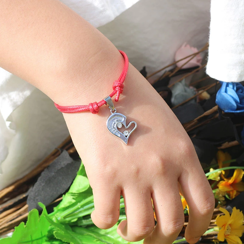 Цветной кожаный браслет сделай сам для пар в форме сердца кулон пазл с