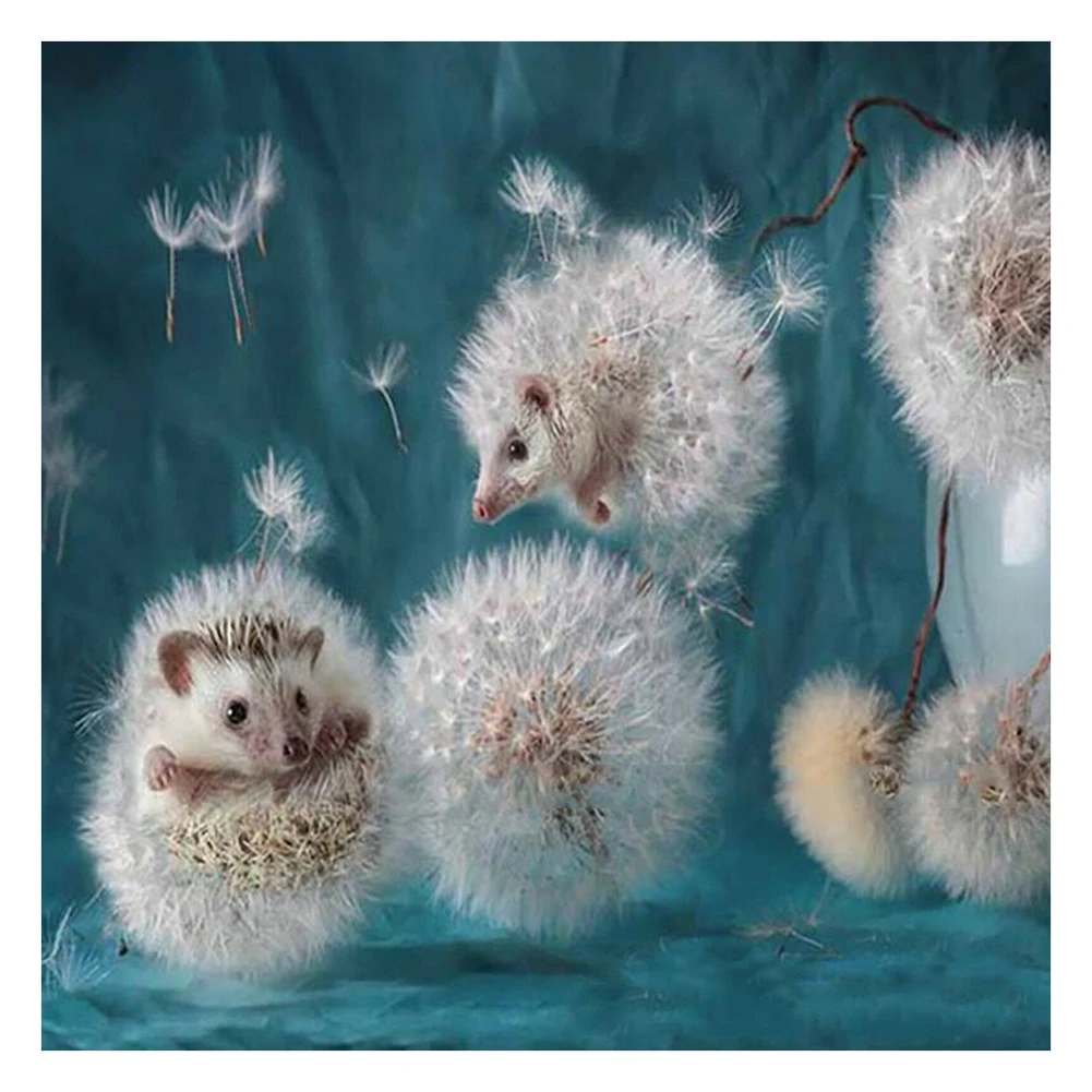 

Embroidery Cross Kit for Home Wall Decoration 30*30CM Dandelion Hedgehog Pattern Full Drill DIY 5D Diamond Painting