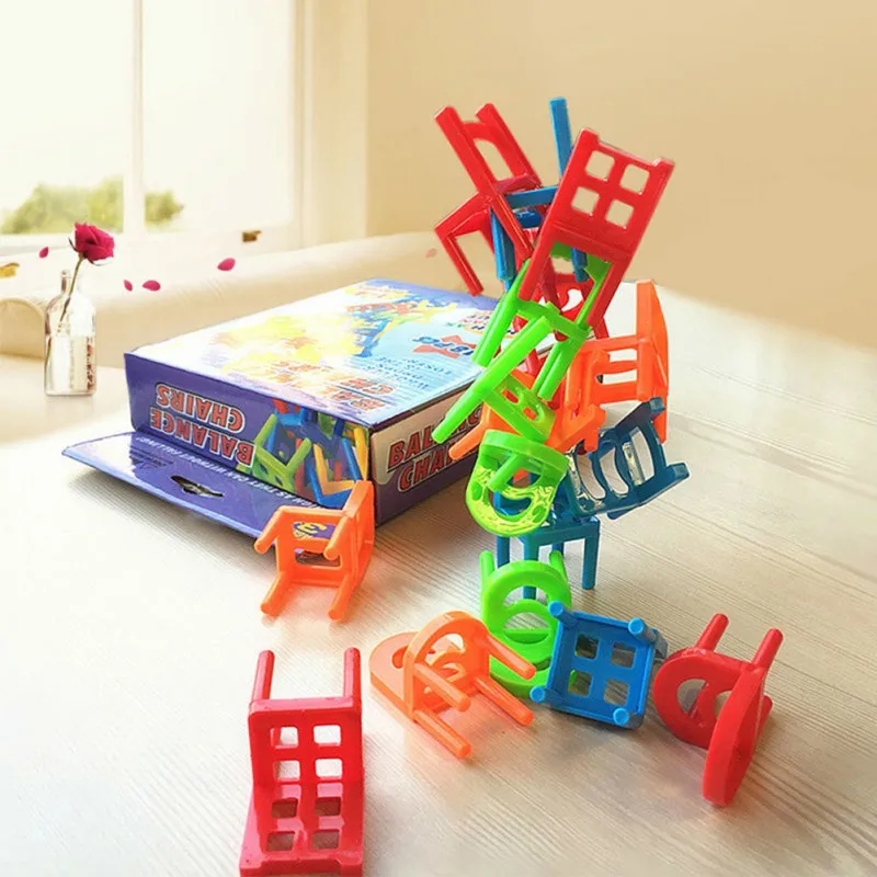 

18pcs/24pcs Chairs For Board Game Balance Chairs Ages 3+ Parent-child DIY Interactive Toy For Adult Kids Stacking Game