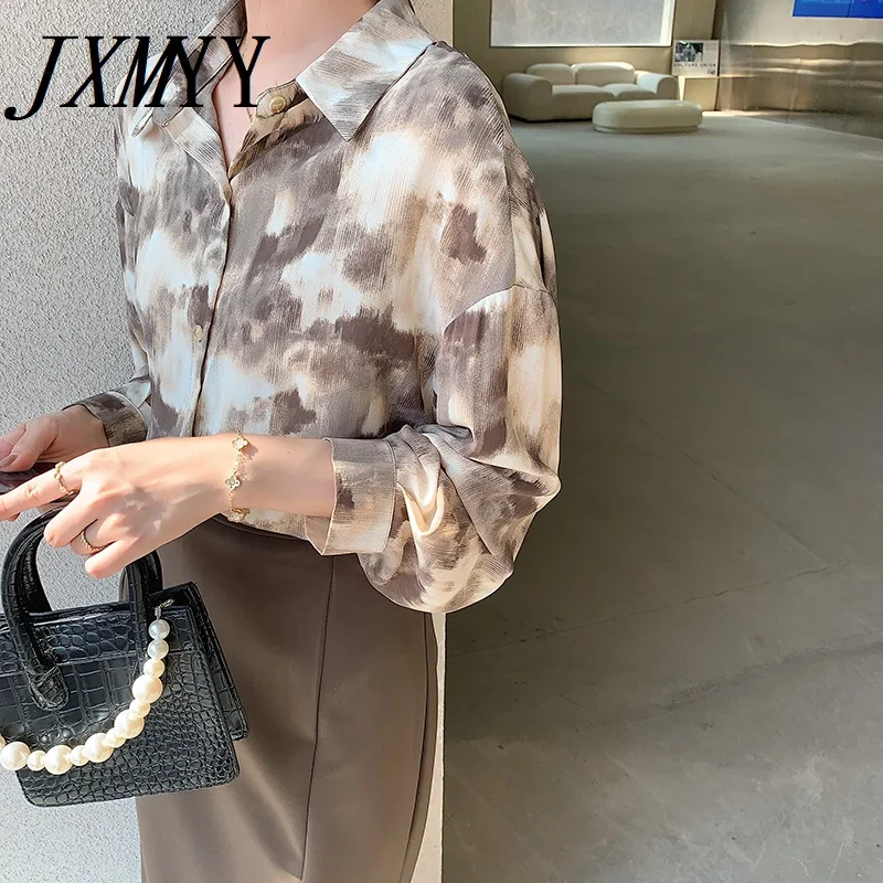 JXMYY Новинка осени 2021 стильная модная элегантная яркая однобортная шифоновая