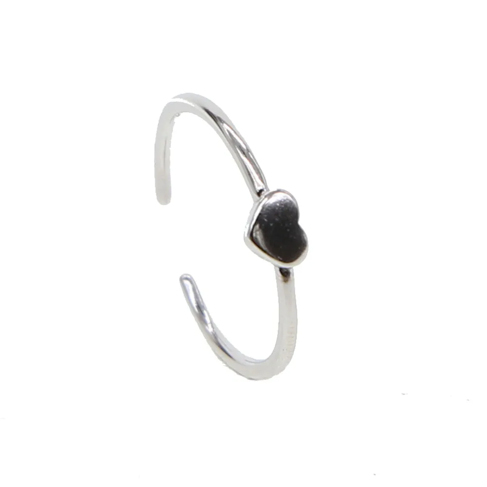 Маленькое регулируемое кольцо из серебра 100% пробы для женщин и девушек 925 |