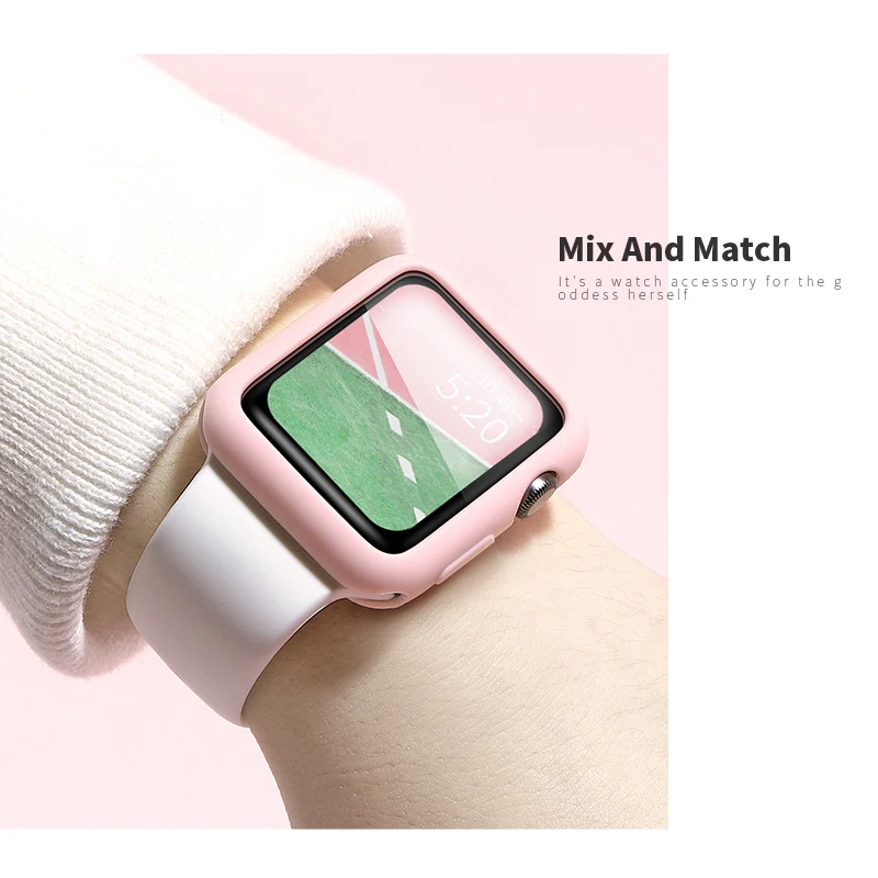 Чехол для Apple Watch Band 44 мм 40 силиконовый защитный чехол iWatch 42 38 watch Series 5 6 4 se 3 2