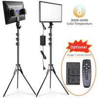 led video light panel lighting kit ultrathin photography studio lamp dimmable for youtube camera photo shooting battery optional