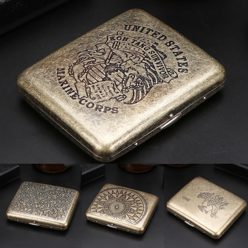 Винтажный металлический чехол для сигареты 20 шт. классический дизайн версия