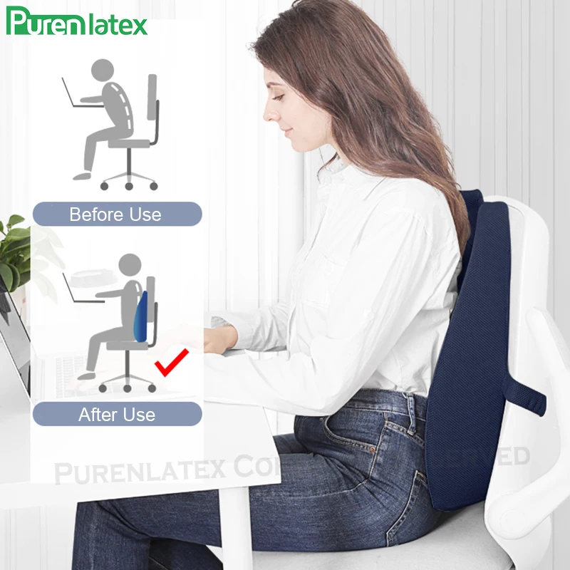PurenLatex Space Memory Foam Cushion Back Support Orthopedic Coccyx Pain Pad Office Car Chair Wheelchair Mats Release Pressure | Дом и сад