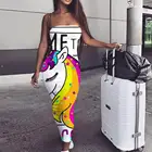 Женский сарафан KYKU, в стиле бохо, с единорогом, без рукавов, большого размера