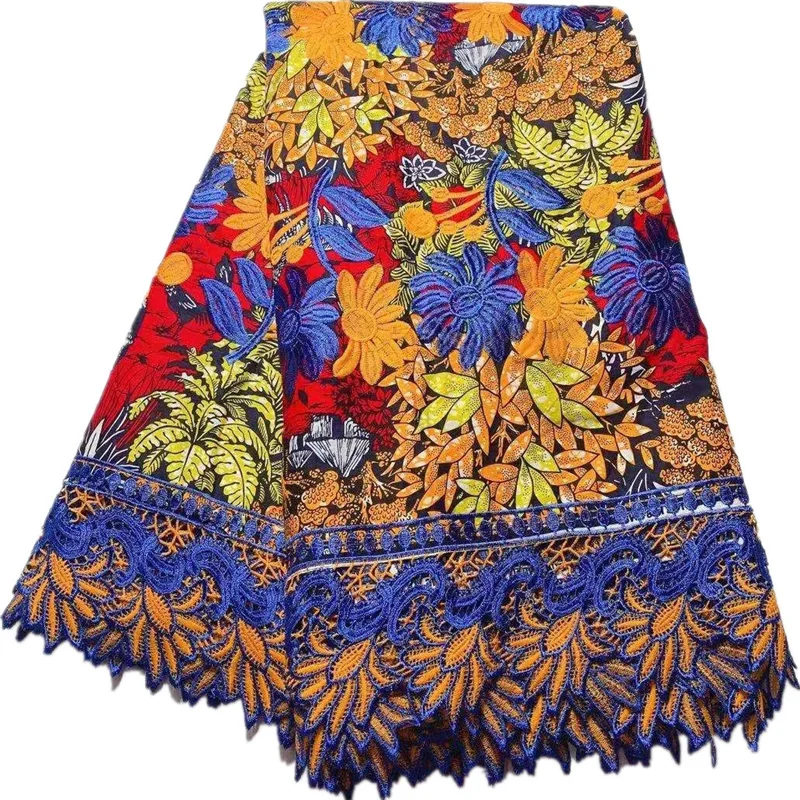 African Wax Lace 2022 High Quality Embroidery 100% Cotton Ankara Prints Fabric For Sewing Dress Craft Material Ghana Loincloth