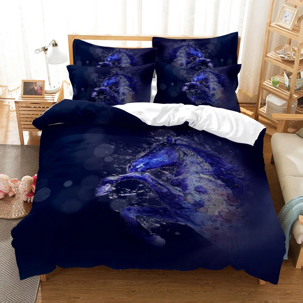 

Adults Horse Comforter Bedding Set Single Bedding And Bed Sets Home Textile Unicorn Cartoon Lovely Kids Duvet Cover Set