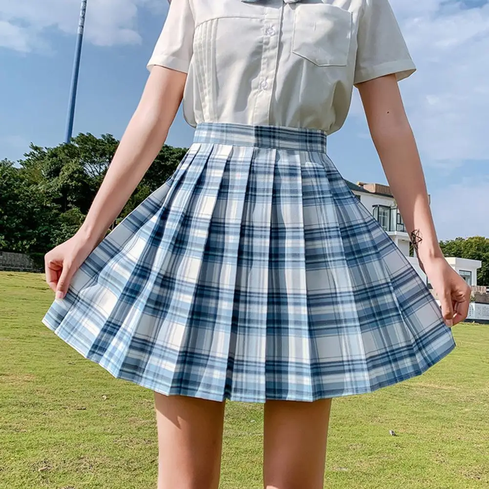 

Pleated Skirt Hip Lift High Waist JK Girls Sexy Plaid Skirt A Line Skirt for Women