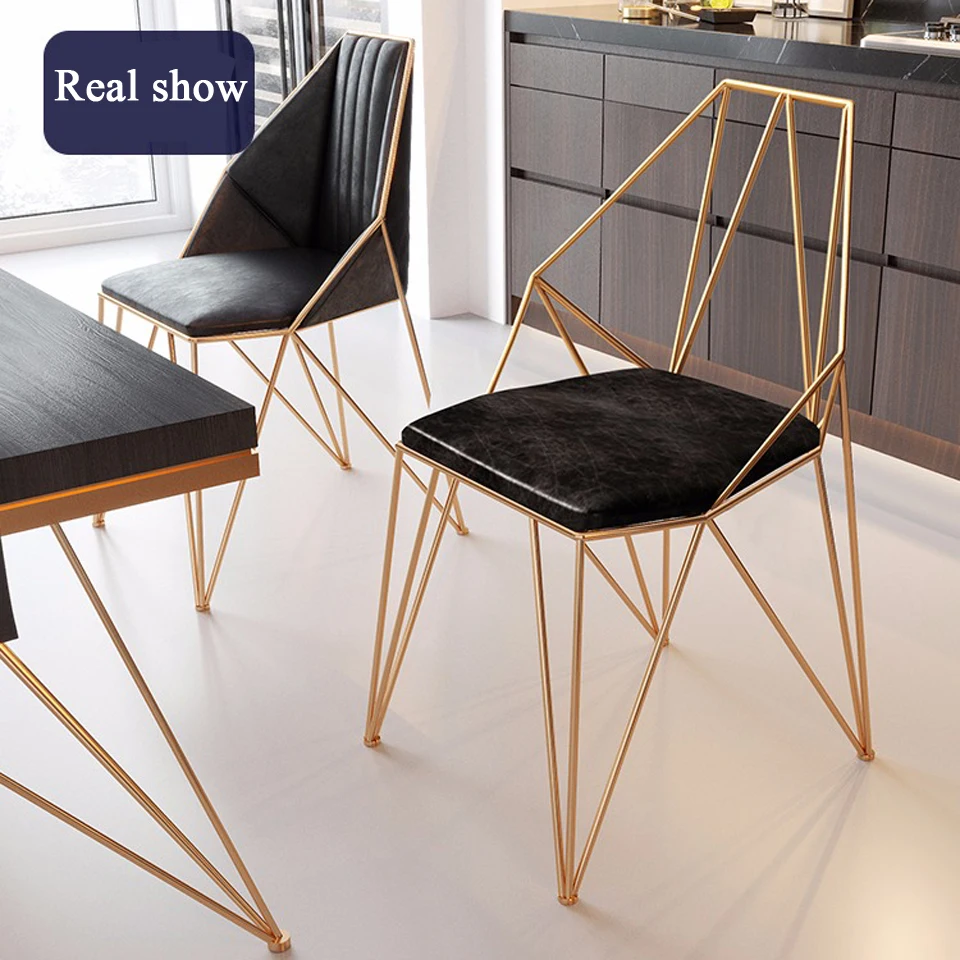 Современный простой индивидуальный обеденный барный стул Роскошный Золотой