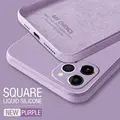 Luxury Original Square Liquid Silicone Phone Case For iPhone 12 11 Pro Max Mini XS X XR 7 8 Plus SE 2 Thin Soft Cover Candy Case