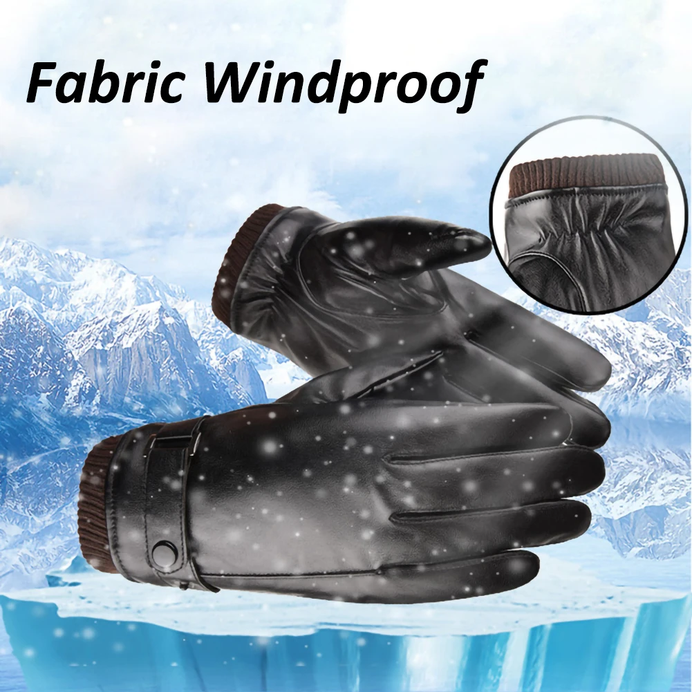 Зимние теплые мужские велосипедные кожаные перчатки женские сенсорные