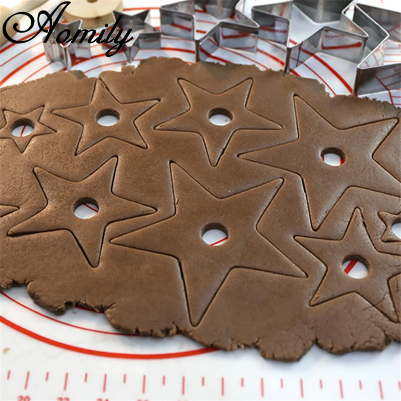 

Aomily 3Pcs Star Cake Mold Stainless Steel Chocolate Mold Embossed Fondant Molds Candy DIY Biscuits Moulds Bakery Accessories
