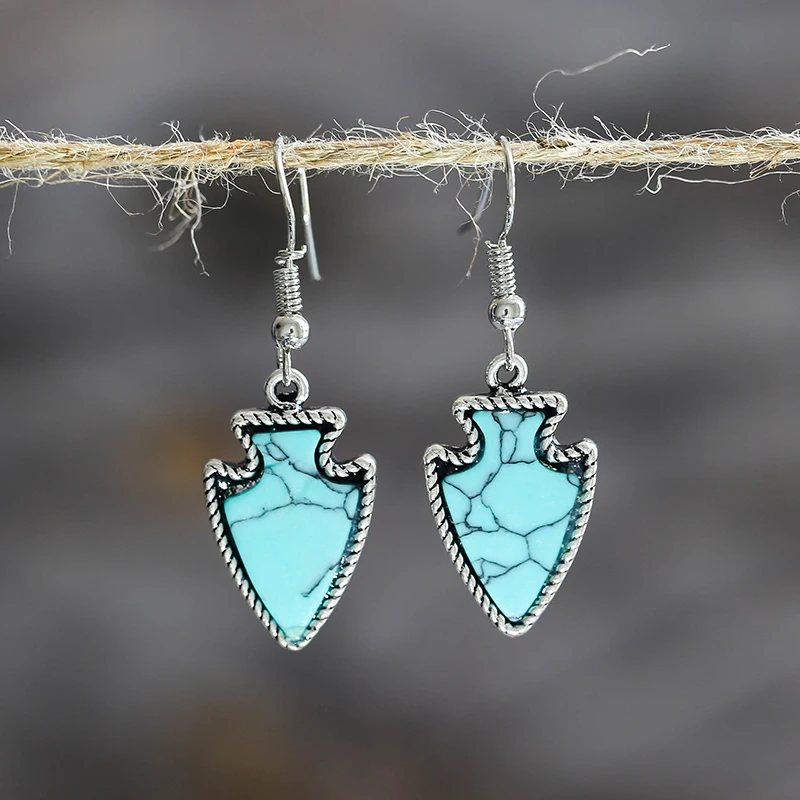 

Bohemia s Shield Drop Earrings for Women Vintage Arrow Shaped Big Statement Indian 2019 Tribal Jewelry Z4D310